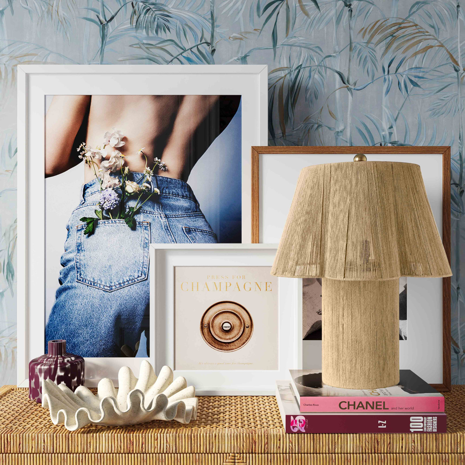 Jute Cotton Bedside Lamp, Brown