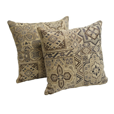  Persian Mosaic Chenille Throw Pillow