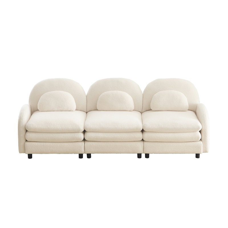 Canapé 3 places Teddy, Beige / Blanc