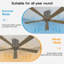 52 In. 5 Solid Wood Blades Indoor Flush Mount Ceiling Fan Without Light-2057446406