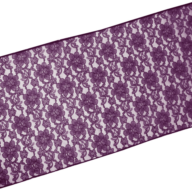 Bagdonas Floral Lace Table Runner, 12" W x 90" L, Plum
