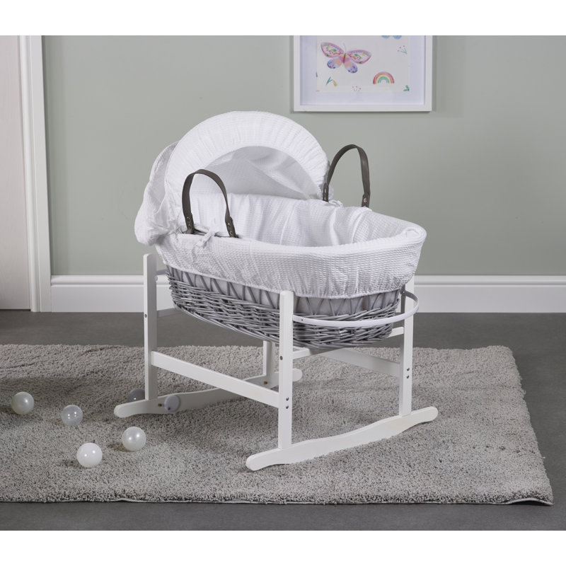Moses Basket with Bedding with Mattress, Dove Gray