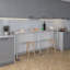 Table de travail en acier inoxydable avec base ouverte et roulettes-2119891228
