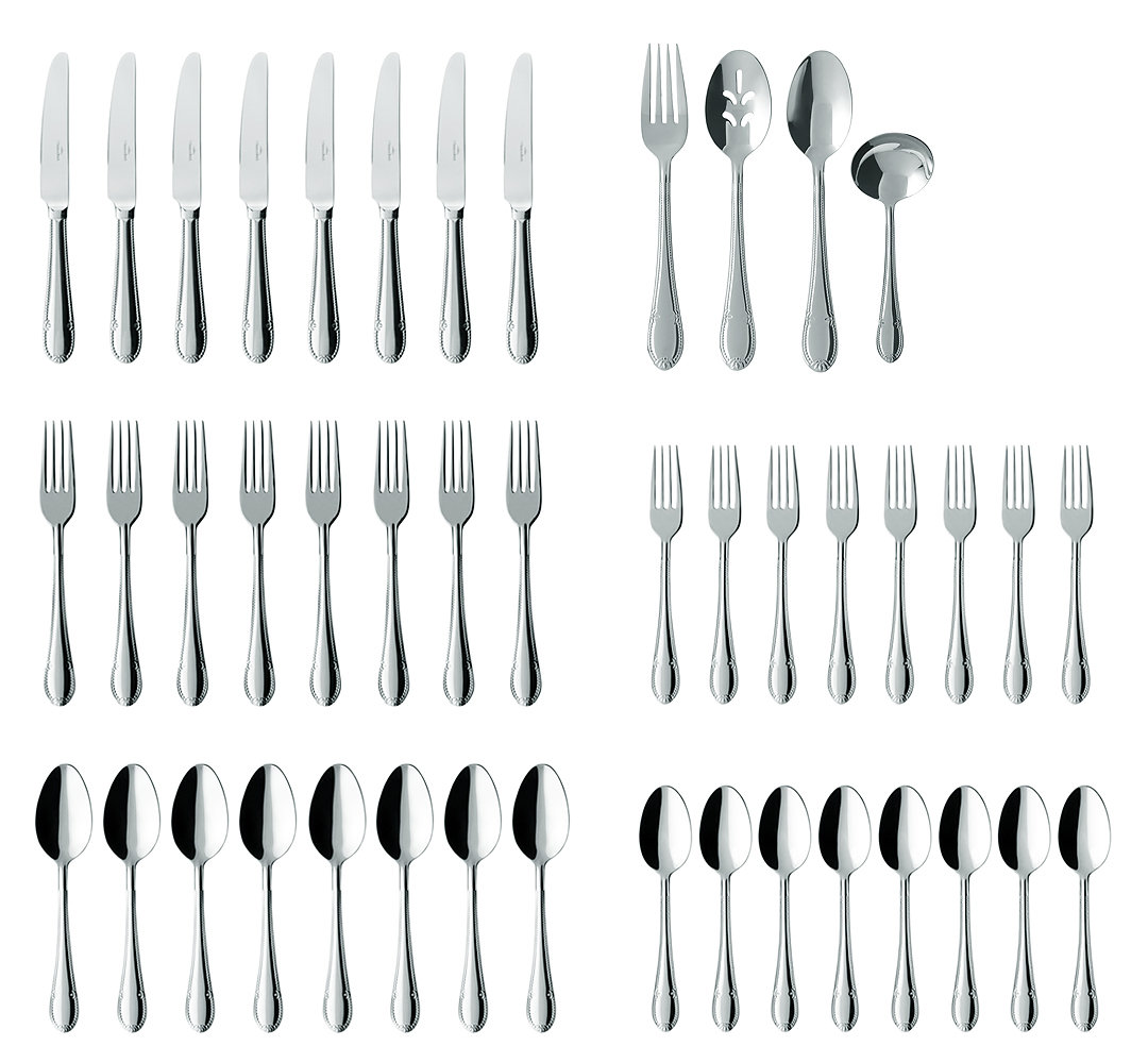 Villeroy & Boch Mademoiselle 64 Piece Flatware Set, Service for 12 (Set of 12) Villeroy & Boch