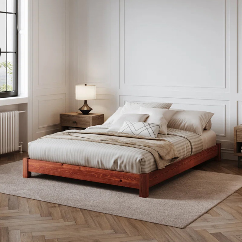 Base de lit Hardnett, Double XL, Bois rouge