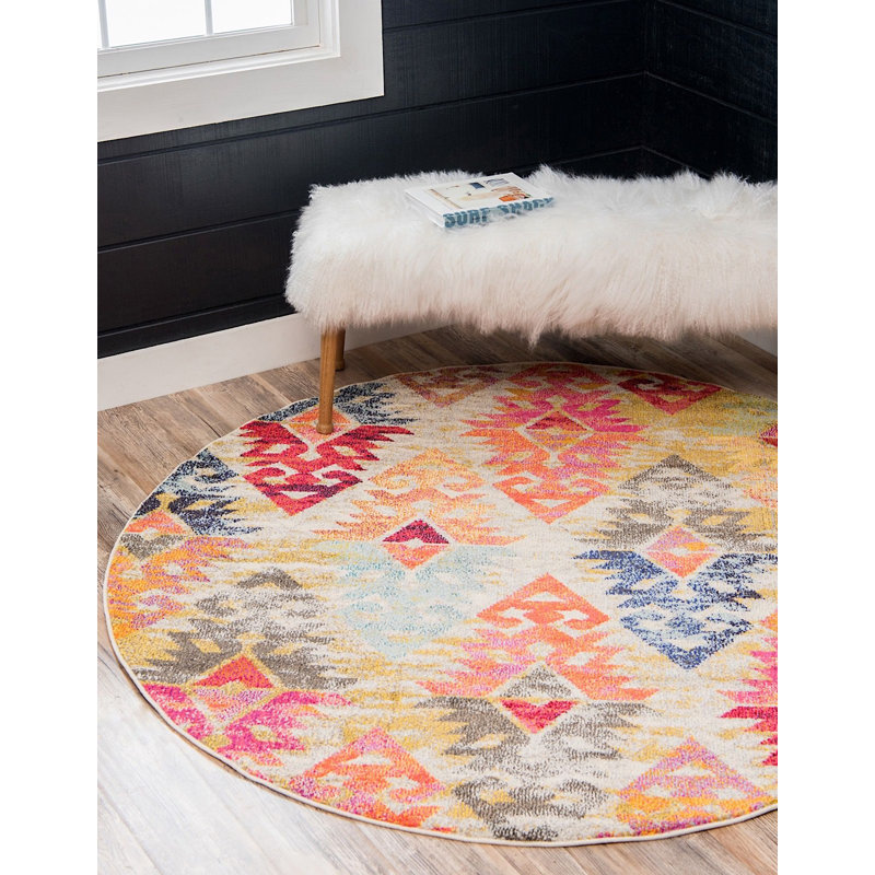 Sierra Abstract Indoor Rug, Round 3'3"