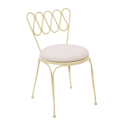 Chaise d'extérieur en fer forgé Eli crème
