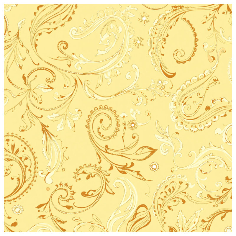 Couvertures à motif cachemire jaune, L 50 po x H 60 po