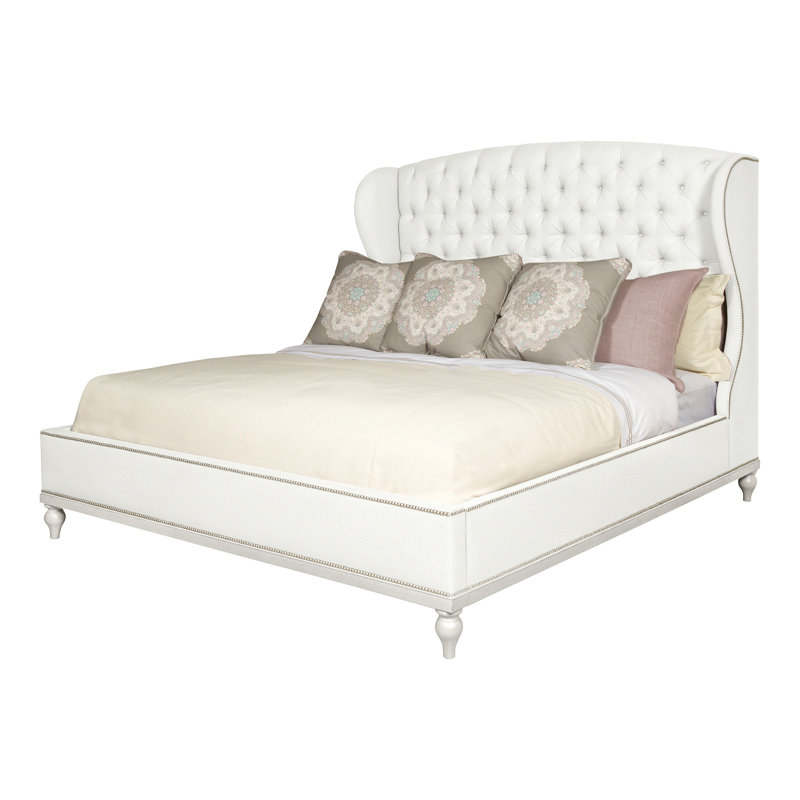 Emma Queen Upholstered Panel Bed, Navajo, Yes, Kempsey Sheepskin