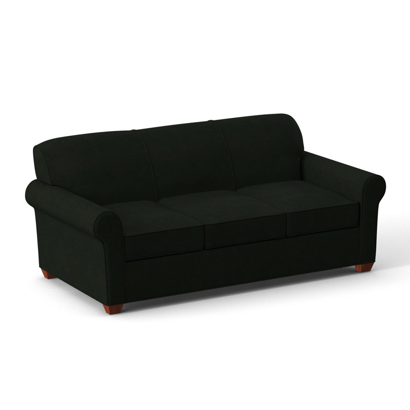 Finn 83" Rolled Arm Sofa Bed with Reversible Cushions, BM Cherry, Dorset Black, Hybrid