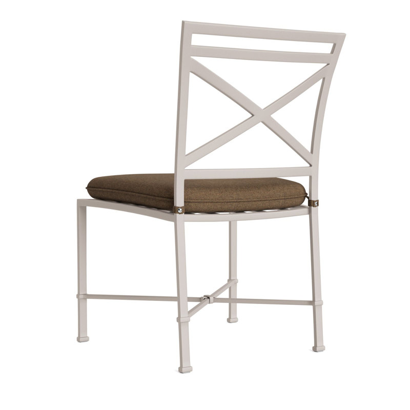 Venetian Outdoor Dining Side Chair, Brown, Fusion Moccasian, Dove Smooth
