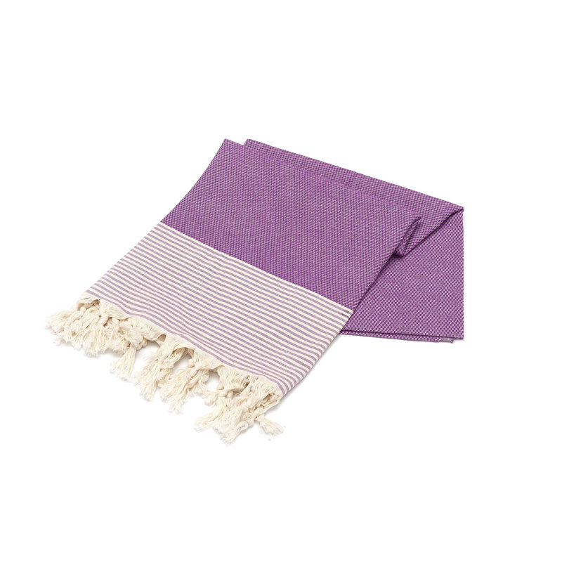 Serviette de plage 100% coton Clery, Mauve
