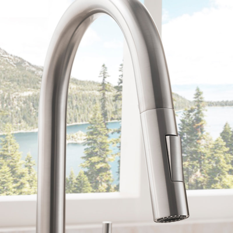 Gemini Single Handle Kitchen Faucet with Side Spray and Accessories, Brushed Nickel