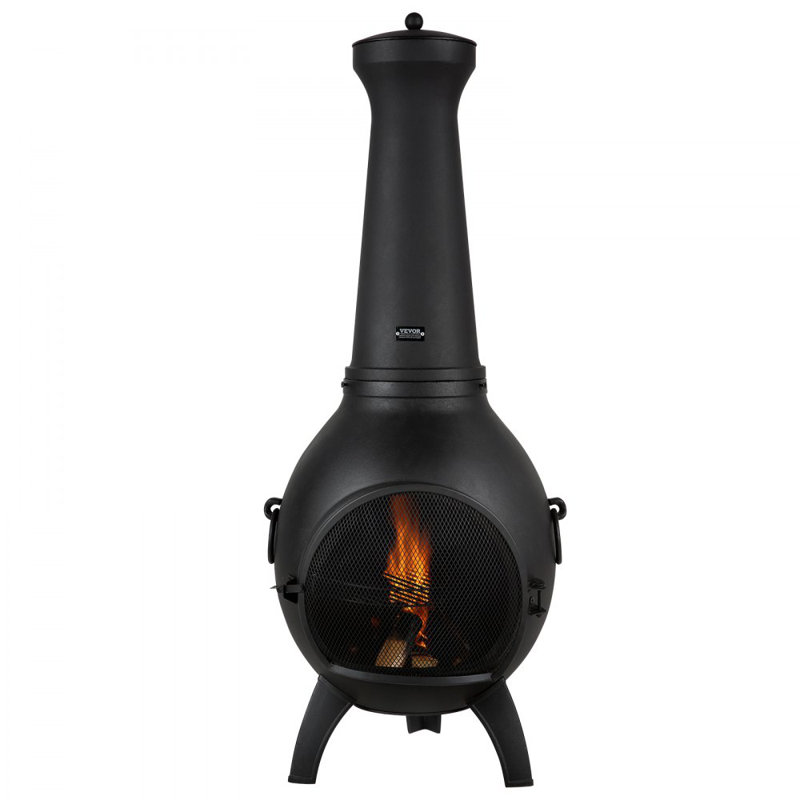 Free Form Aluminium Wood Burning Smokeless Chimnea, 112cm H x 43cm W x 42cm D