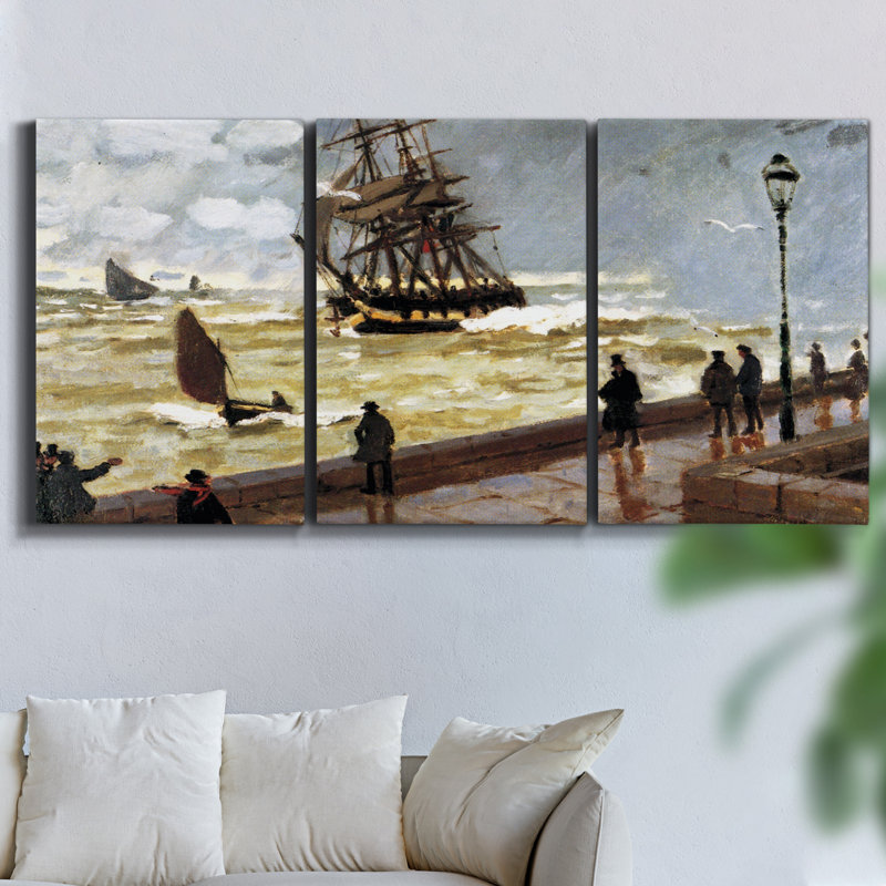 Tempête à la belle 3 pièces, H 36 po x l 72 po x P 2 po