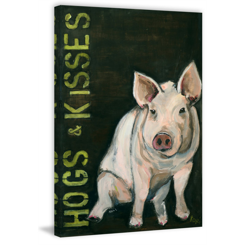 Hogs & Kisses by Tori Campisi - Wrapped Canvas Painting, 152cm H x 101cm W  x 3.81cm D