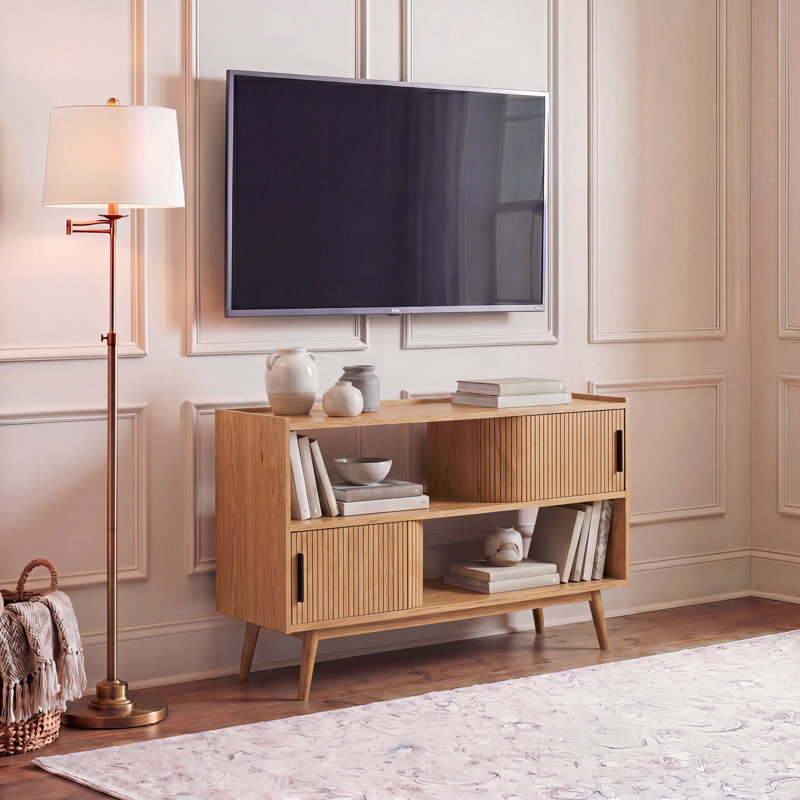 Joshika 43.3'' W Storage TV Stand, Oak
