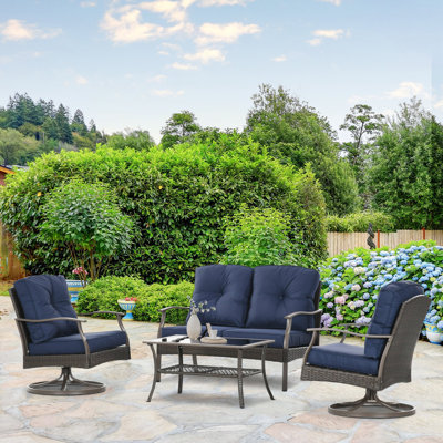 4 - Person Patio Conversation Set with Cushions