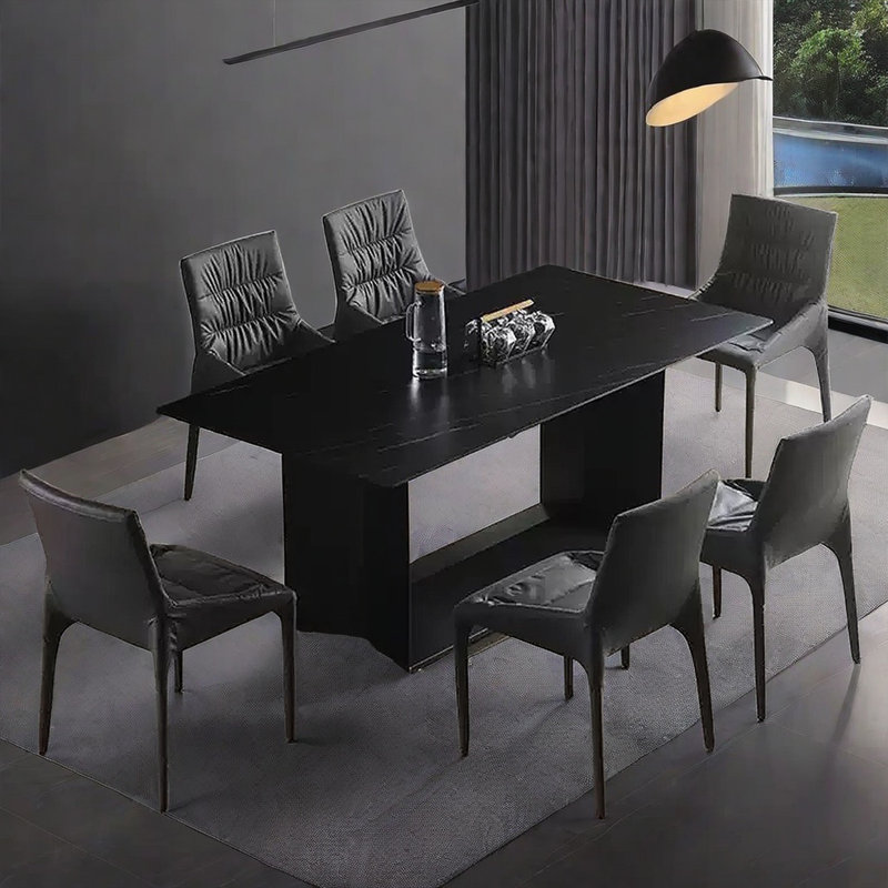 Table de style rock noir minimaliste de style italien, H 29,53 po x L 70,87 po x l 35,43 po