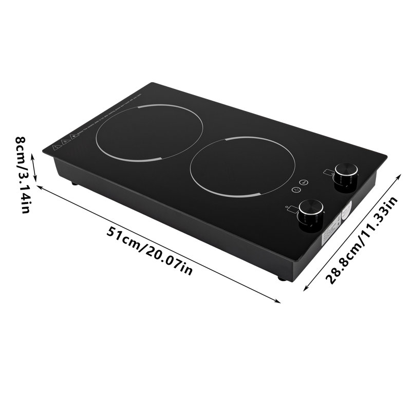 20'' Infrared Heating Induction Electric Cooktop with Dual Size Power Burner