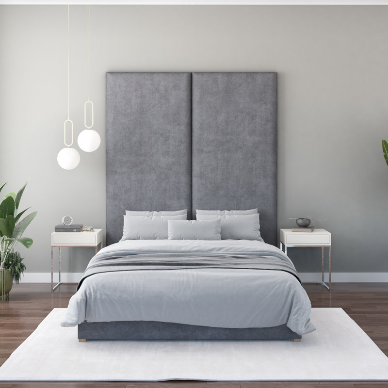 Nayali 90cm x 210cm Upholstered Wall Paneling, Steel