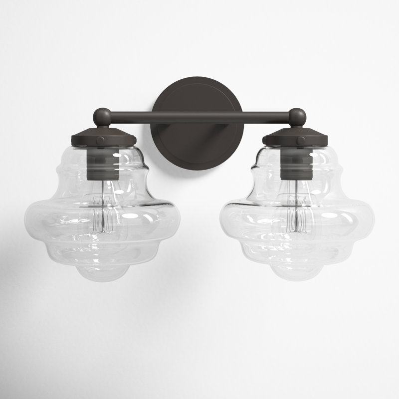 Marah 2 Light Transparent Dimmable Vanity Light, Oil Rubbed Bronze