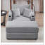 Canapé simple de 41,7 po de style moderne avec espace de rangement, repose-pieds mobile, deux ports USB, deux porte-gobelets et un support pour téléphone pour le salon (ancien SKU: N719S001611E), gris-963337434