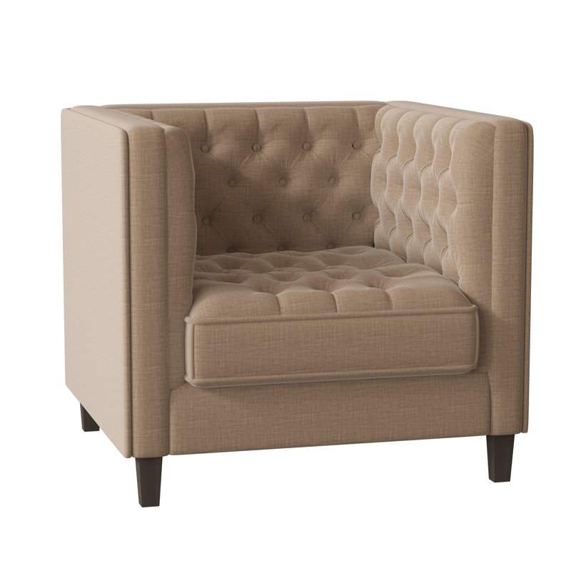 Jess Tufted Armchair, Bennett Almond, Natural