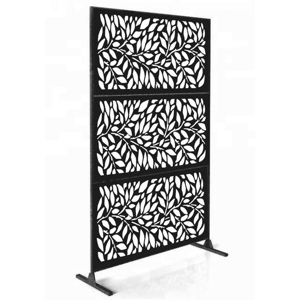 Porpora 6.5 ft. H x 4 ft. W Laser Cut Metal Privacy Screen & Reviews ...