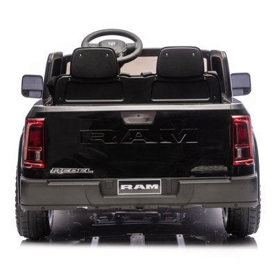24V 160W Officially Licensed Dodge RAM 2500 Design 2-Seater Kids Ride On Truck,W/ Remote Control,W/2WD&4-Wheel Suspension,Storage Space&High Door Design,Built-In Music&Bluetooth,USB/MP3 Port For 3-6