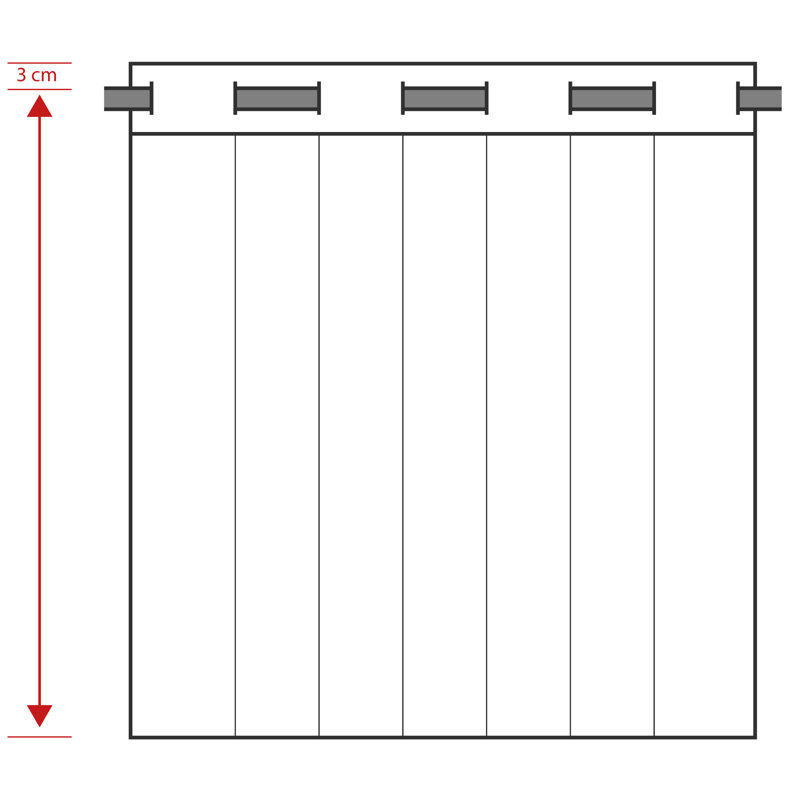 Aibek Semi Sheer Curtain Single Panel, Cream