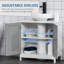 Armoire sous-lavabo avec 2 portes, meuble-lavabo avec tablettes réglables, meuble-lavabo moderne avec rangement-2047074409