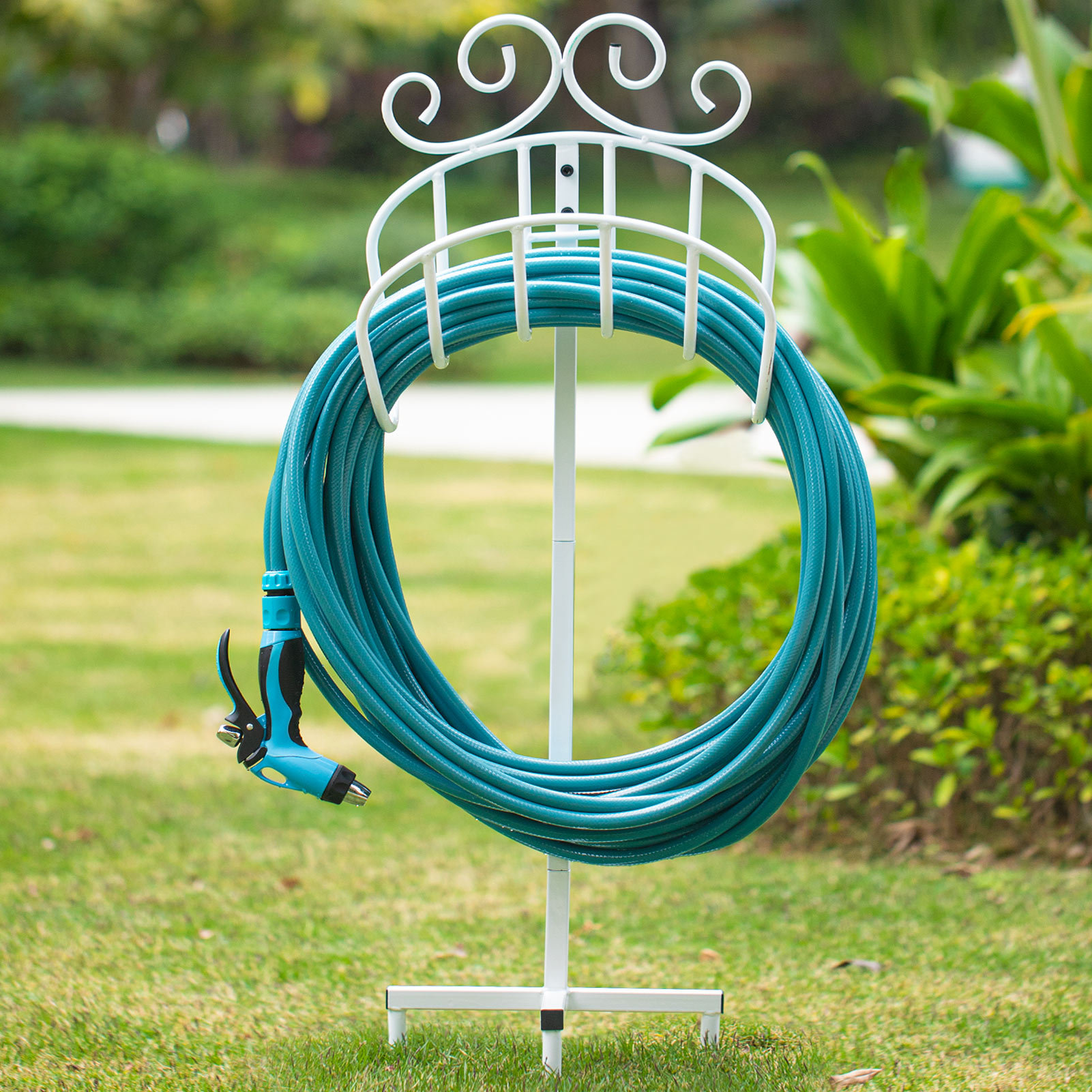 Amagabeli Garden Hose Holder Holds 125Ft Hose Detachable Rustproof Hose ...