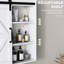 Armoire de rangement pour salle de bain blanche avec tablette de toilette ajustable, blanc, décor rustique