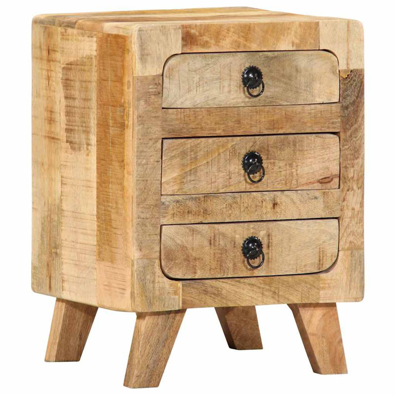 37cm W Solid Wood Bedside Table