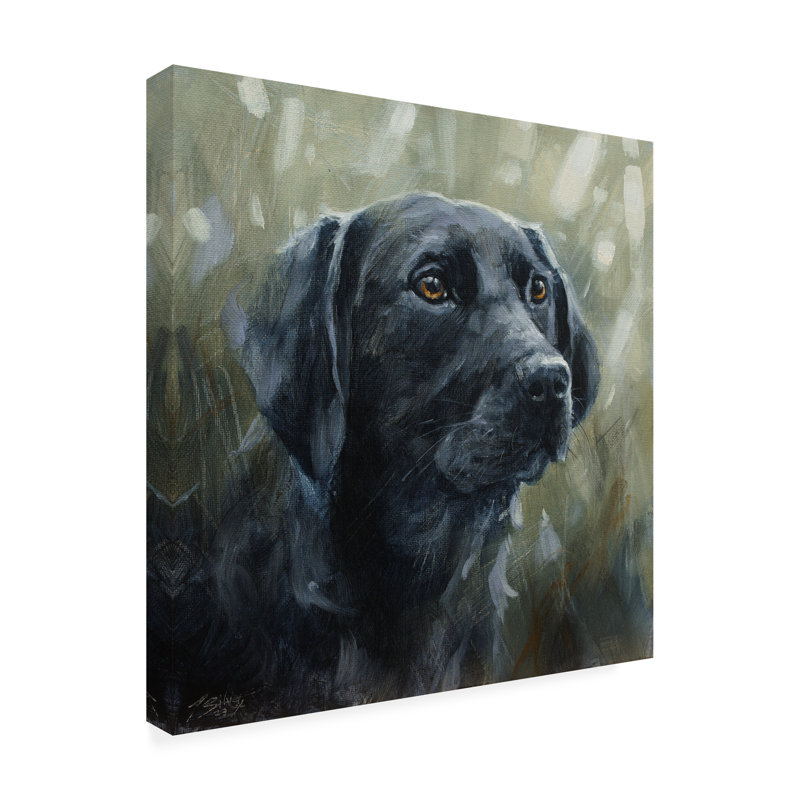Art sur toile, Labrador noir, Labrador noir, H 24 po x l 24 po
