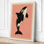 Leaping Orca Mid-Century - Wrapped Canvas-368844531-368844542