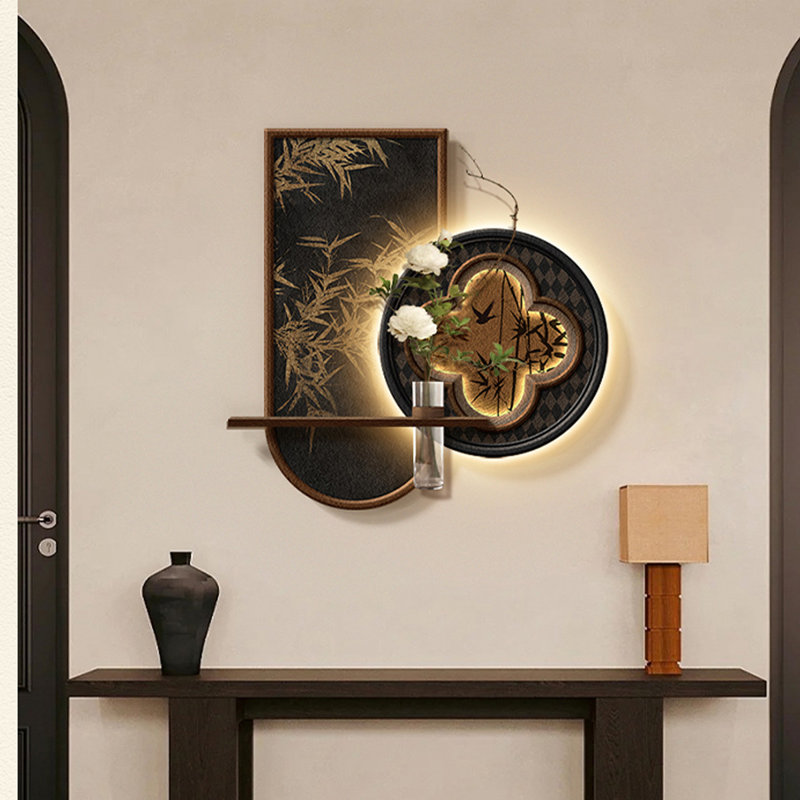 Art mural noir moderne en grès, H 9,84 po x l 23,62 po x P 23,62 po