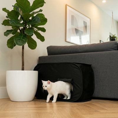 Enceinte discrète pour bac à litière, à l'épreuve des chiens, conception du bac à litière, facile à nettoyer, poches pour pelle et désodorisant, légère et imperméable