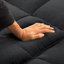 Canapé-lit de futon convertible noir de 75,2 po, accoudoirs évasés à dossier divisé capitonné en lin à 3 positions réglables, canapé-lit pour la maison / le bureau / la chambre d'amis-74908966