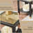 Modern Glass Square End Table, 2-Layer Nightstands With Metal Frame & Glass Top-584413306