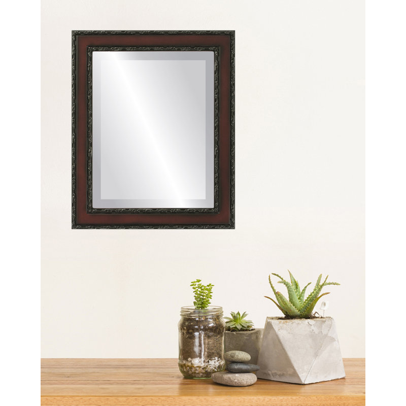 Minerva Rectangle Mirror, 23" H x 19" W, Rosewood