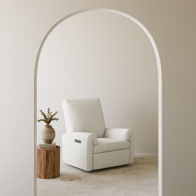 Sorrento Deluxe Power Recliner Swivel Glider, Ivory Boucle