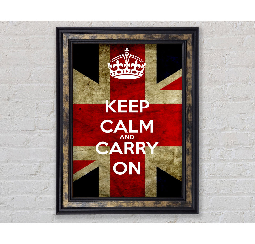 Keep Calm And Carry On Flag - Einzelner Bilderrahmen Kunstdrucke