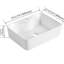 Lavabo de salle de bain rectangulaire en céramique blanc au-dessus du comptoir - attrait minimaliste moderne bien conçu