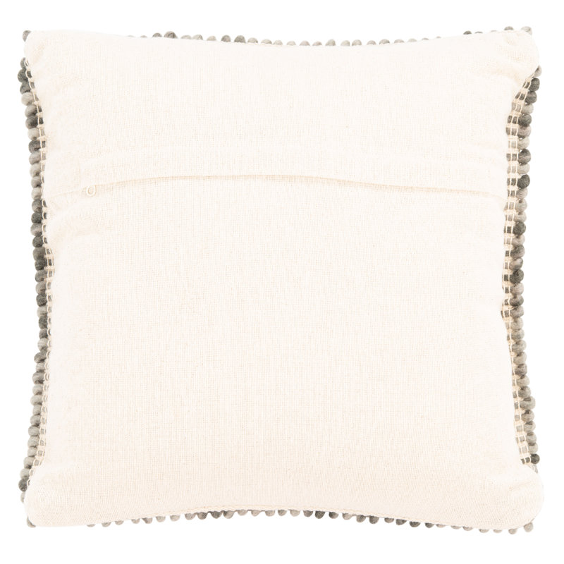 Darvey Embroidered Wool Blend Throw Pillow, Gray