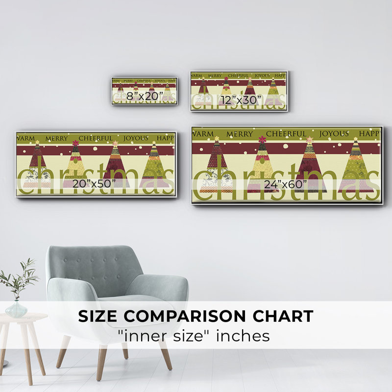 «Happy Merry Joyous», toile encadrée, H 12 po x l 30 po