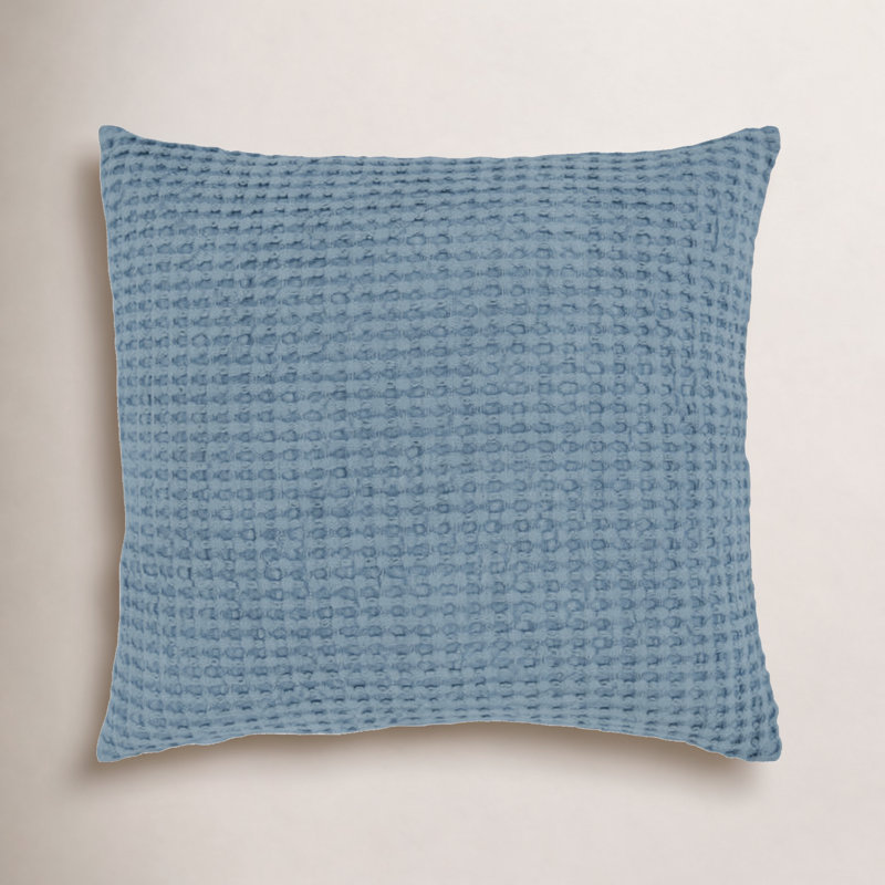 Housse de coussin en coton Ruta, Denim, H 18 po x l 18 po