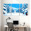 «Winter forest Snowy Forest Winter Scene with Snowman», ensemble de 3 impressions sur toile