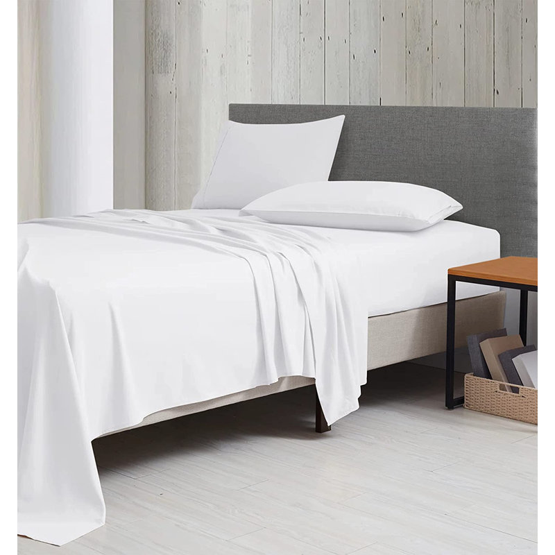Delara GOTS Certified 100% Organic Cotton Sateen Fitted Sheet Set, 400TC Long Staple, Soft & Breathable with Deep Pocket